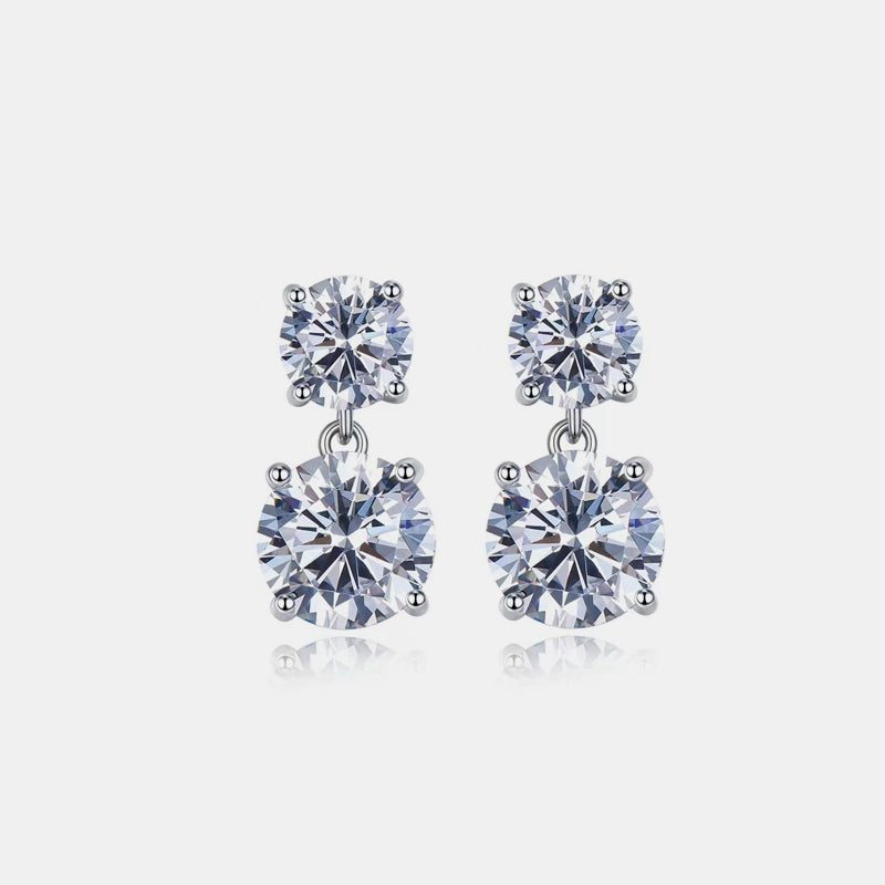 E104 10 Carat Moissanite 925 Sterling Silver Earrings