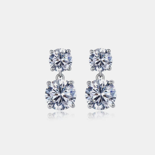 E104 10 Carat Moissanite 925 Sterling Silver Earrings