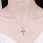 N113 Adored 925 Sterling Silver Cross Moissanite Necklace