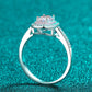 J103 1 Carat Moissanite 925 Sterling Silver Halo Ring