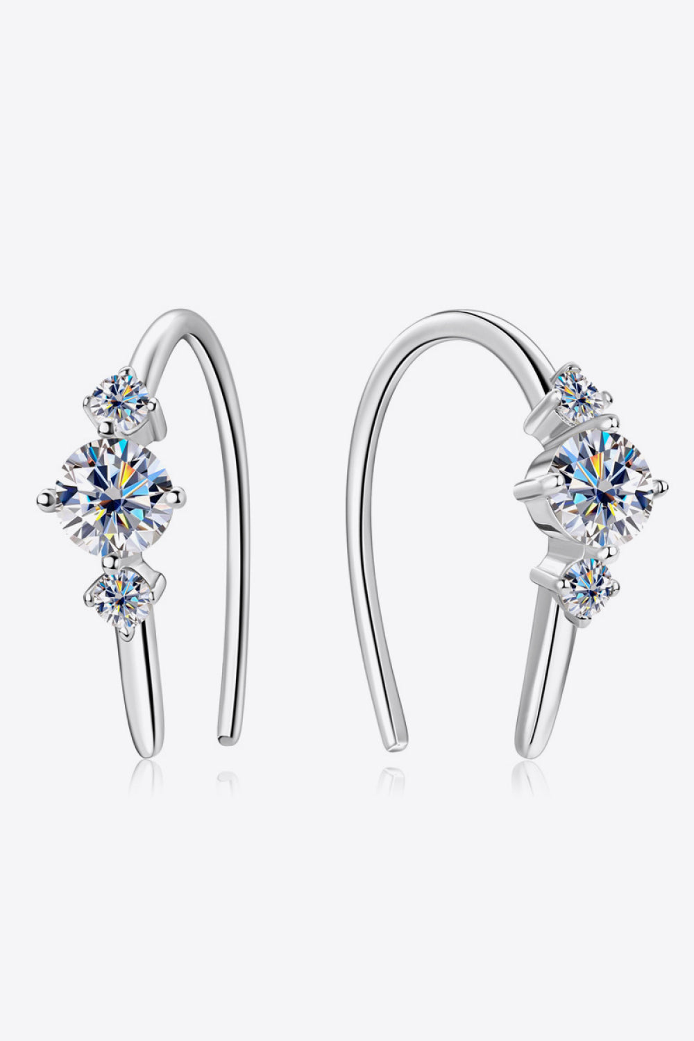 E106 Moissanite 925 Sterling Silver Earrings