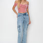 RISEN Full Size High Rise Cargo Flare Jeans