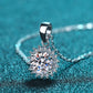 N110 925 Sterling Silver Moissanite Pendant Necklace