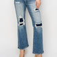 Risen Full Size High Rise Distressed Ankle Flare Jeans