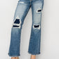 Risen Full Size High Rise Distressed Ankle Flare Jeans