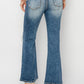 Risen Full Size High Rise Distressed Ankle Flare Jeans