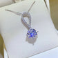 N109 5 Carat Moissanite 925 Sterling Silver Teardrop Necklace