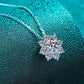 N102 1 Carat Moissanite Floral-Shaped Pendant Necklace