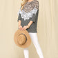 Celeste Full Size Leopard Spliced Stripe T-Shirt with Lace Detail