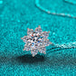 N102 1 Carat Moissanite Floral-Shaped Pendant Necklace