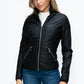 YMI Faux Layered Double-Zipper Jacket with Fuzzy Hood