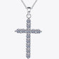 N113 Adored 925 Sterling Silver Cross Moissanite Necklace