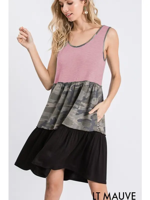 Heimish camo print block dress