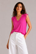Hailey & co Lace Trim V Neck Tank