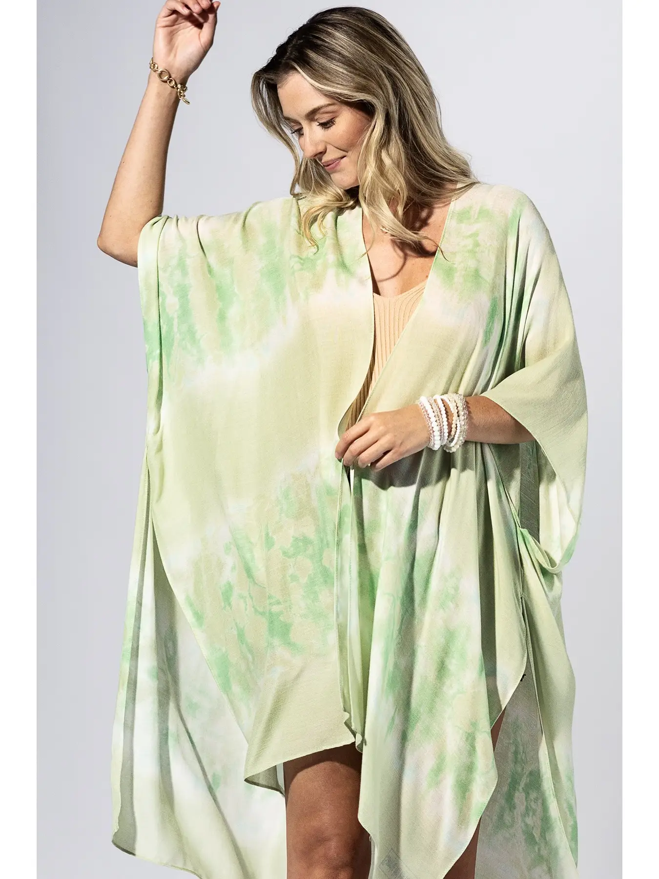 Green Tie-Dye Border Kimono SALE!