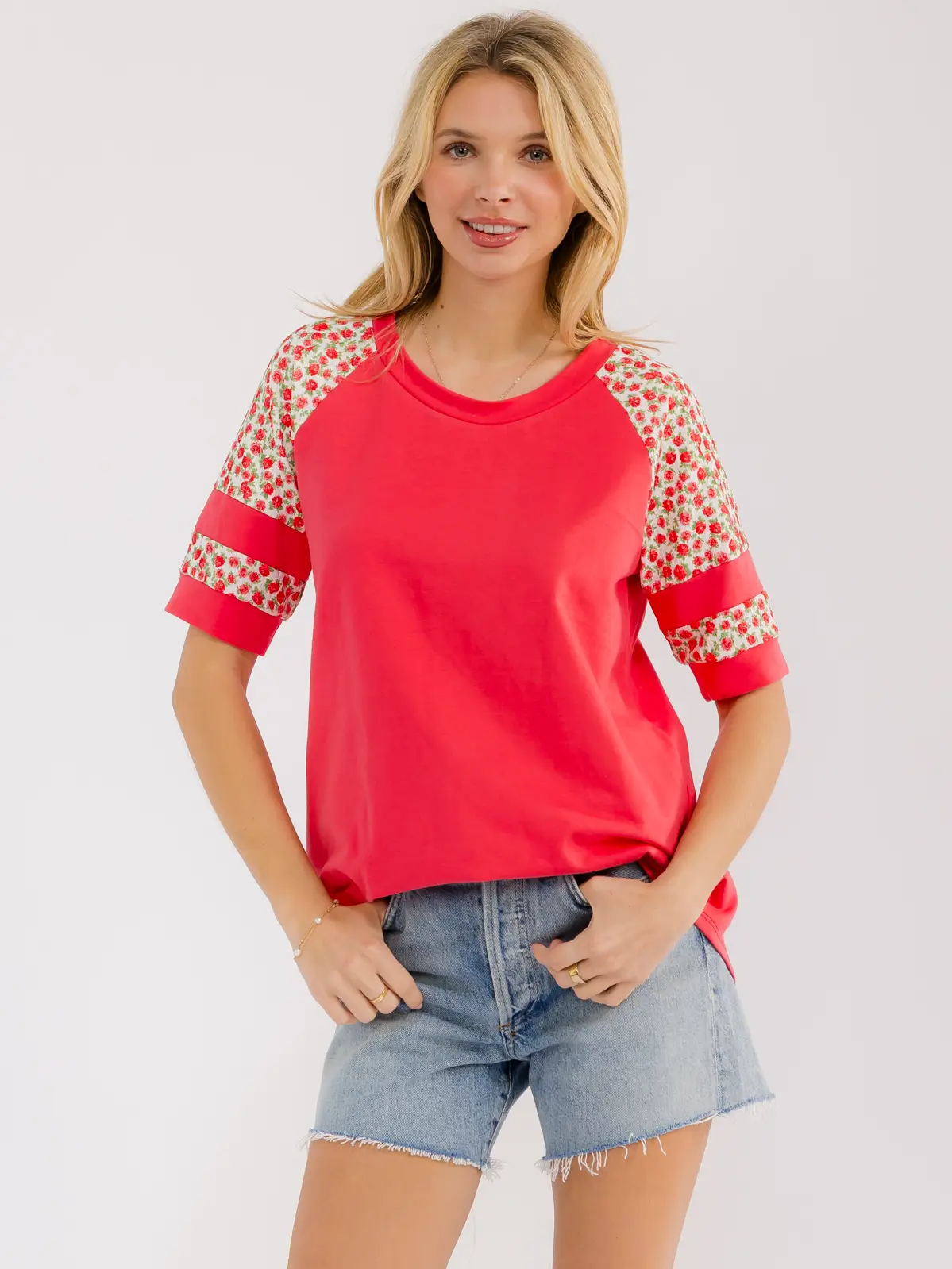 Floral Raglan Sleeve Tee