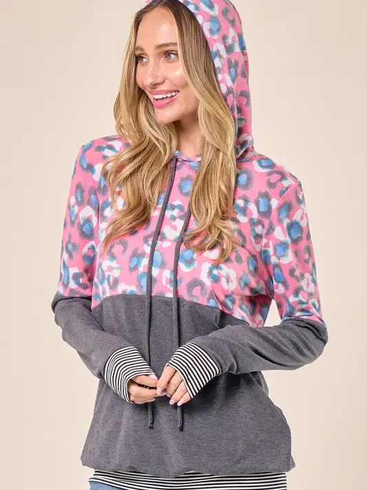 Lovely Melody Leopard Print Hoodie