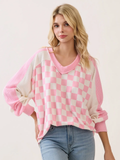 7th Ray Pink checkered long sleeve