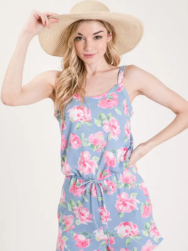 7th Ray Floral cami romper