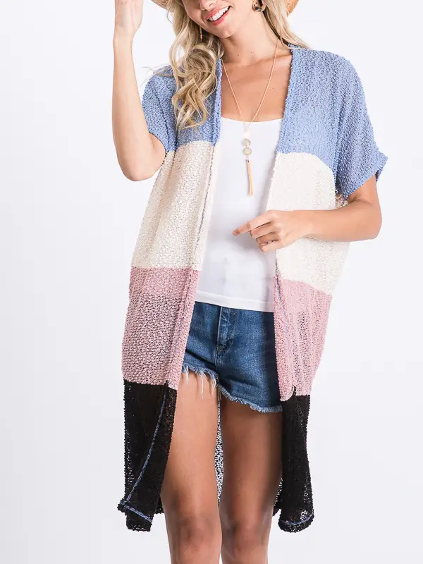 Casual Everyday Color Block Women's Cardigan