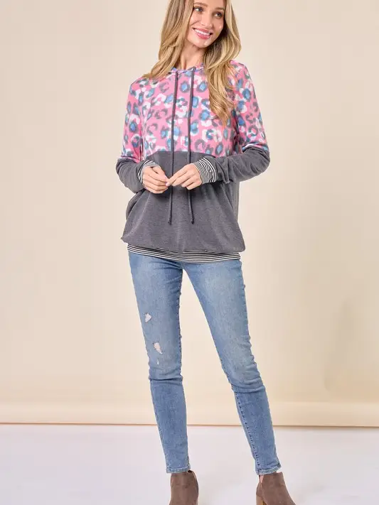 Lovely Melody Leopard Print Hoodie