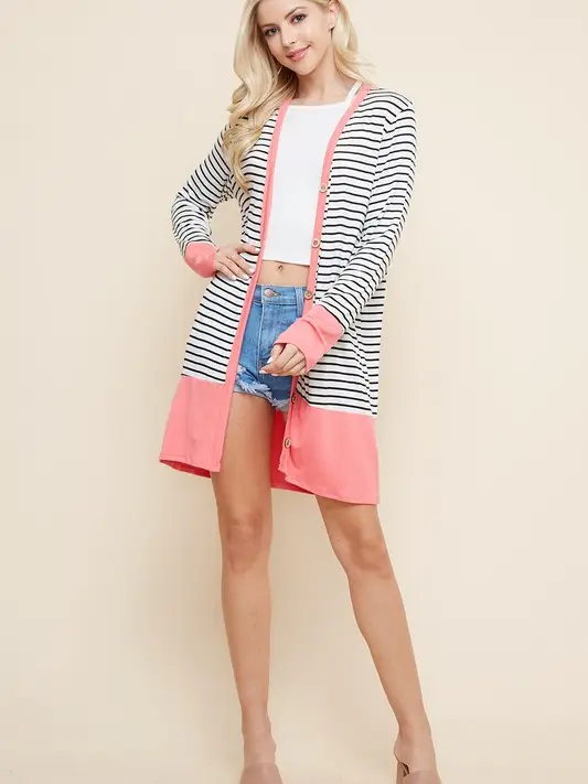 Lovely melody Same but different Striped cardigan