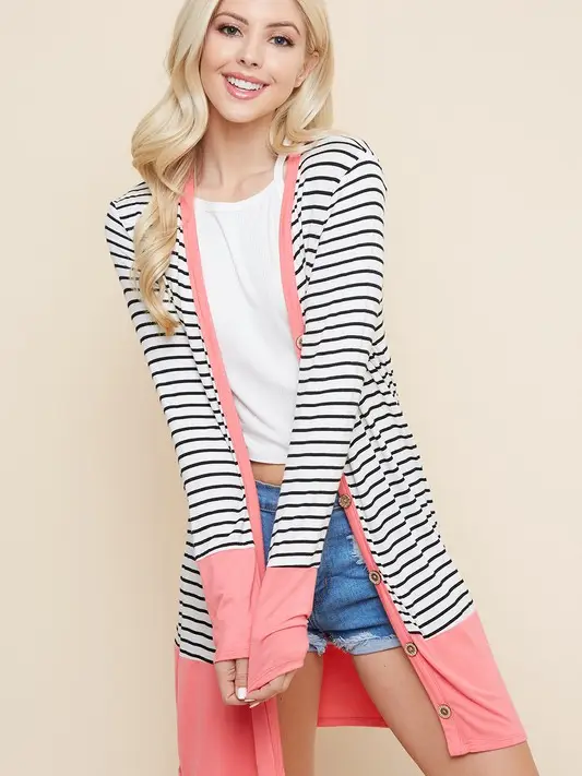 Lovely melody Same but different Striped cardigan