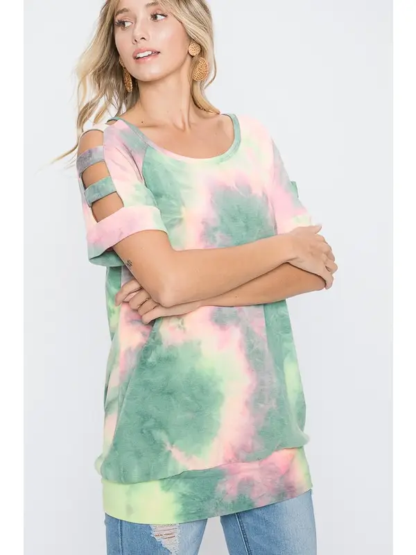 Heimish ladder cut tie dye