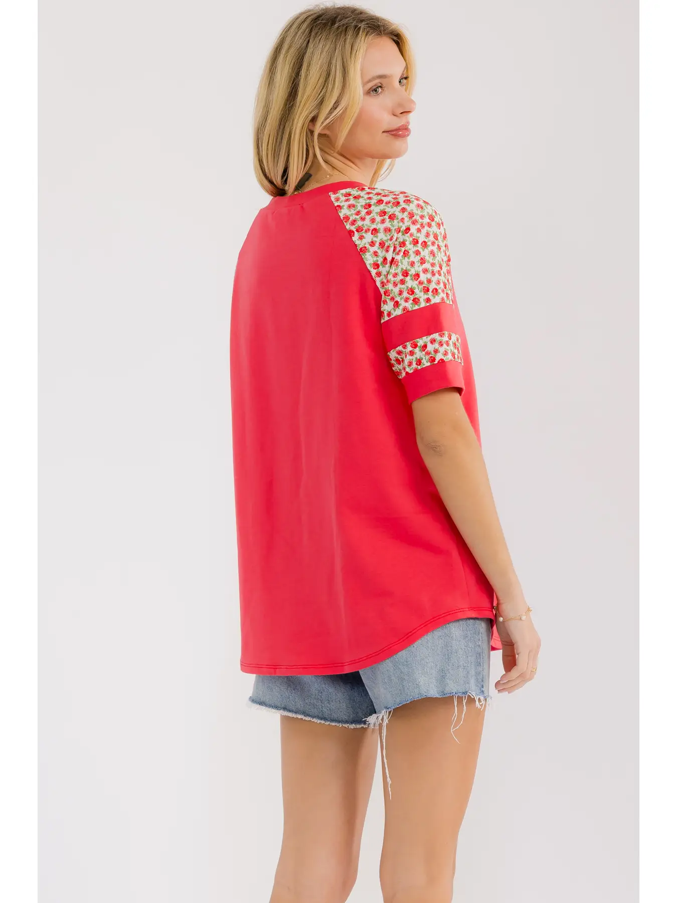 Floral Raglan Sleeve Tee