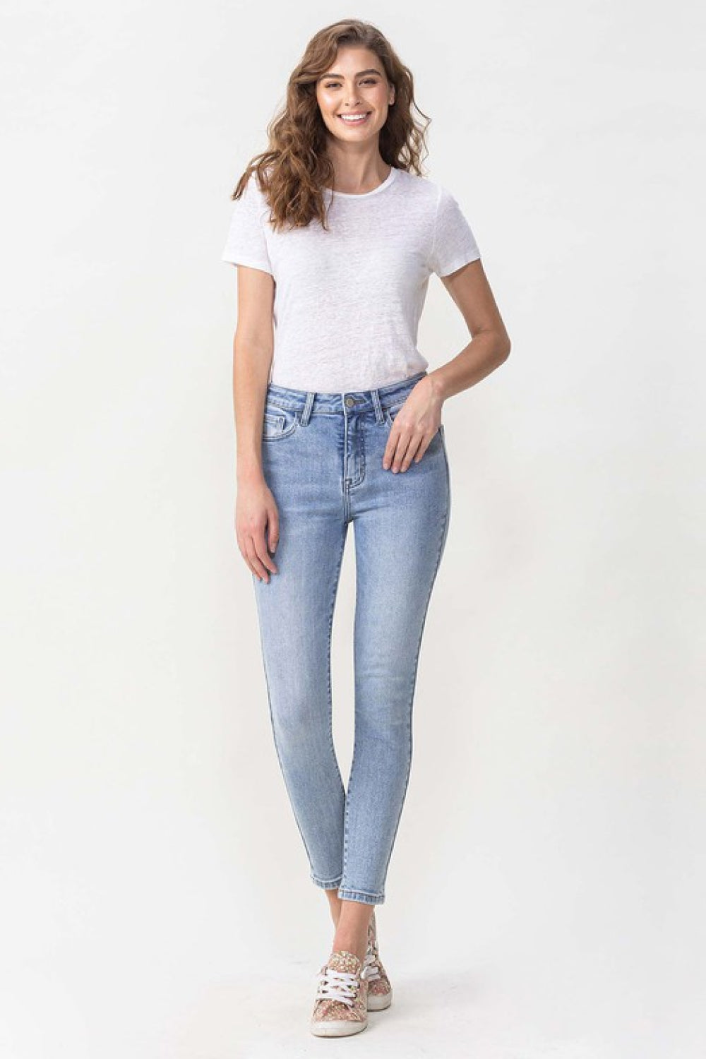 Lovervet Full Size Talia High Rise Crop Skinny Jeans J207